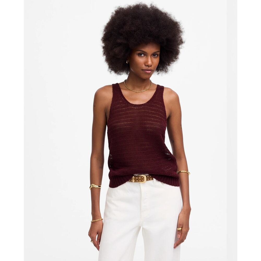 NWT Madewell Linen Sweater Tank Size Medium Retail $88 - Picture 2 of 7